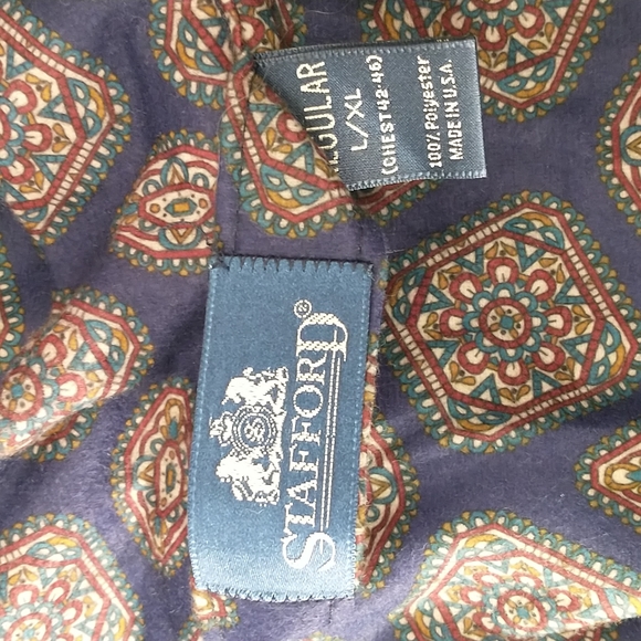 Men's Robe NWT Soft Wrap Style w Pockets Made in USA Washable Poly Comfortable - Picture 6 of 11